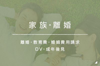家族の悩み 離婚・教育費・婚姻費用請求DV・成年後見